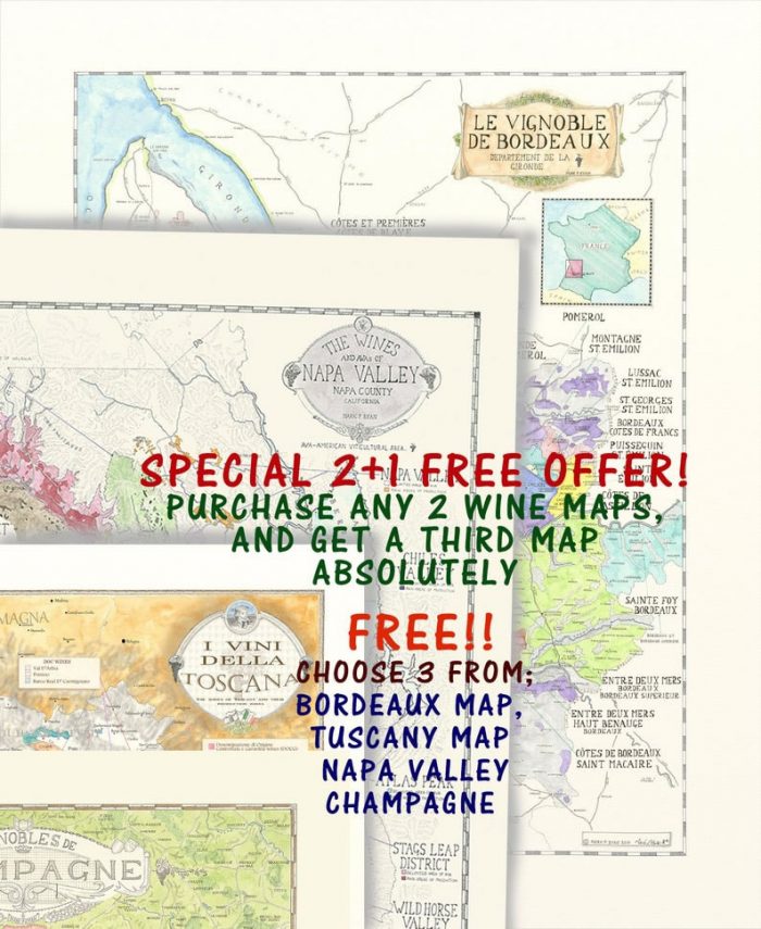 Wine Maps Special offer 3 for 2 Illustrated by Mark P Ryan