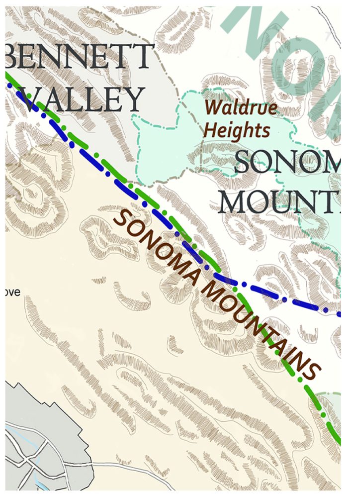 Detail of Sonoma wine map