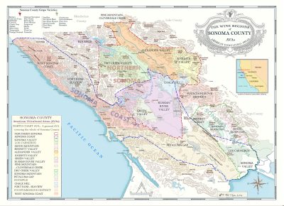 Sonoma County wine map